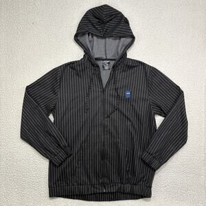 Doctor Who Full Zip Hoodie Size L Black Stripe Logo BBC Sci-Fi Fan Gear